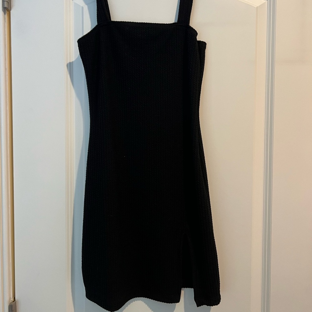 Motel black ribbed dress